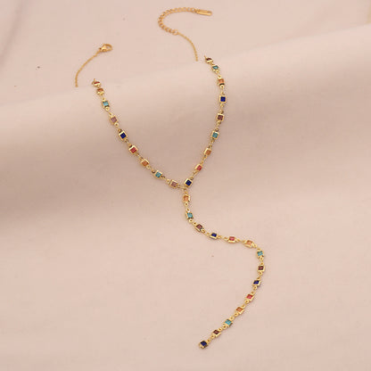 Aurora Crystal Y Necklace