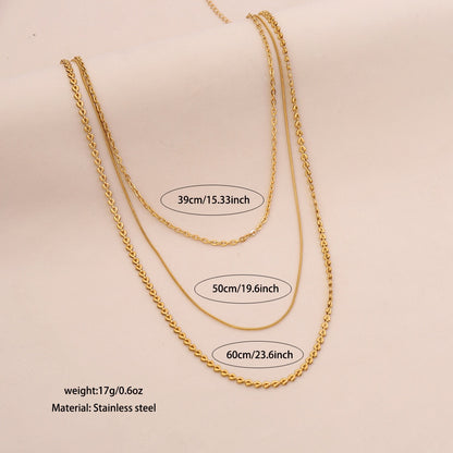 Golden Layers Triple Chain Necklace