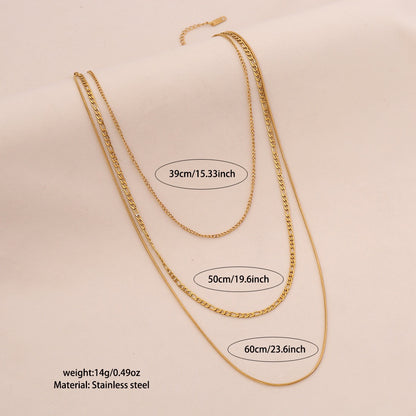 Golden Layers Triple Chain Necklace