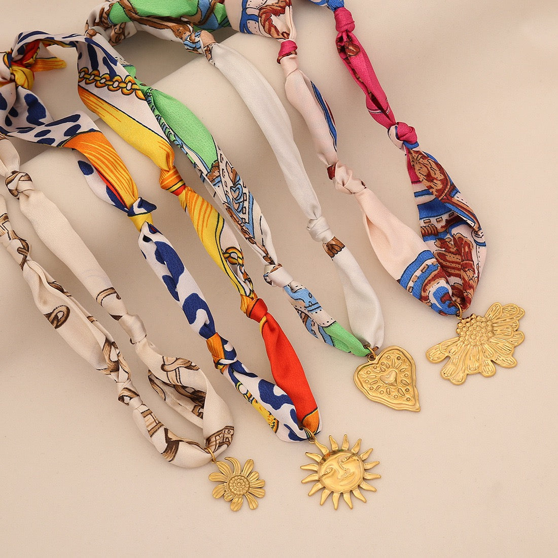 Sun Kiss Scarf Pendant Necklace