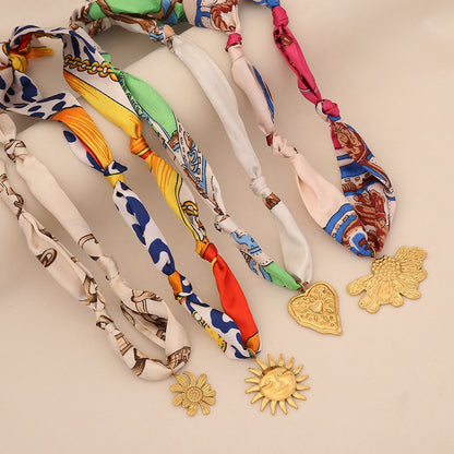 Sun Kiss Scarf Pendant Necklace