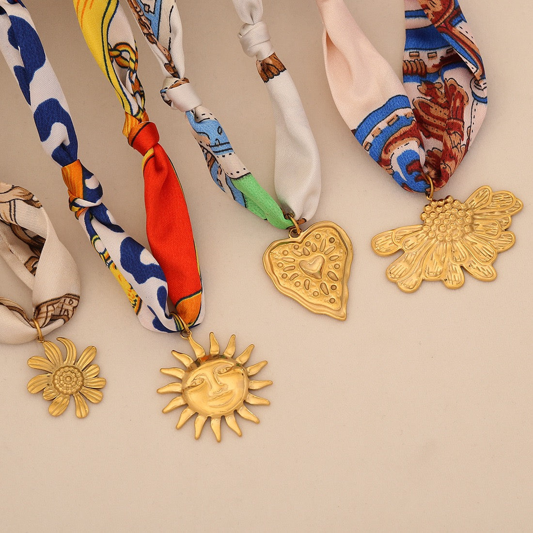 Sun Kiss Scarf Pendant Necklace