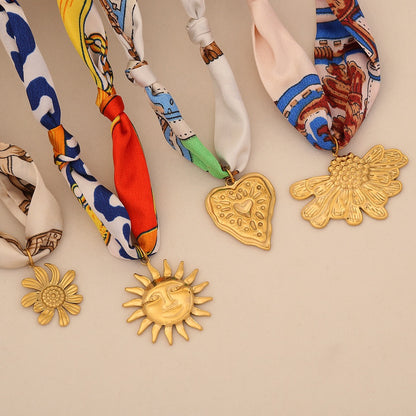 Sun Kiss Scarf Pendant Necklace