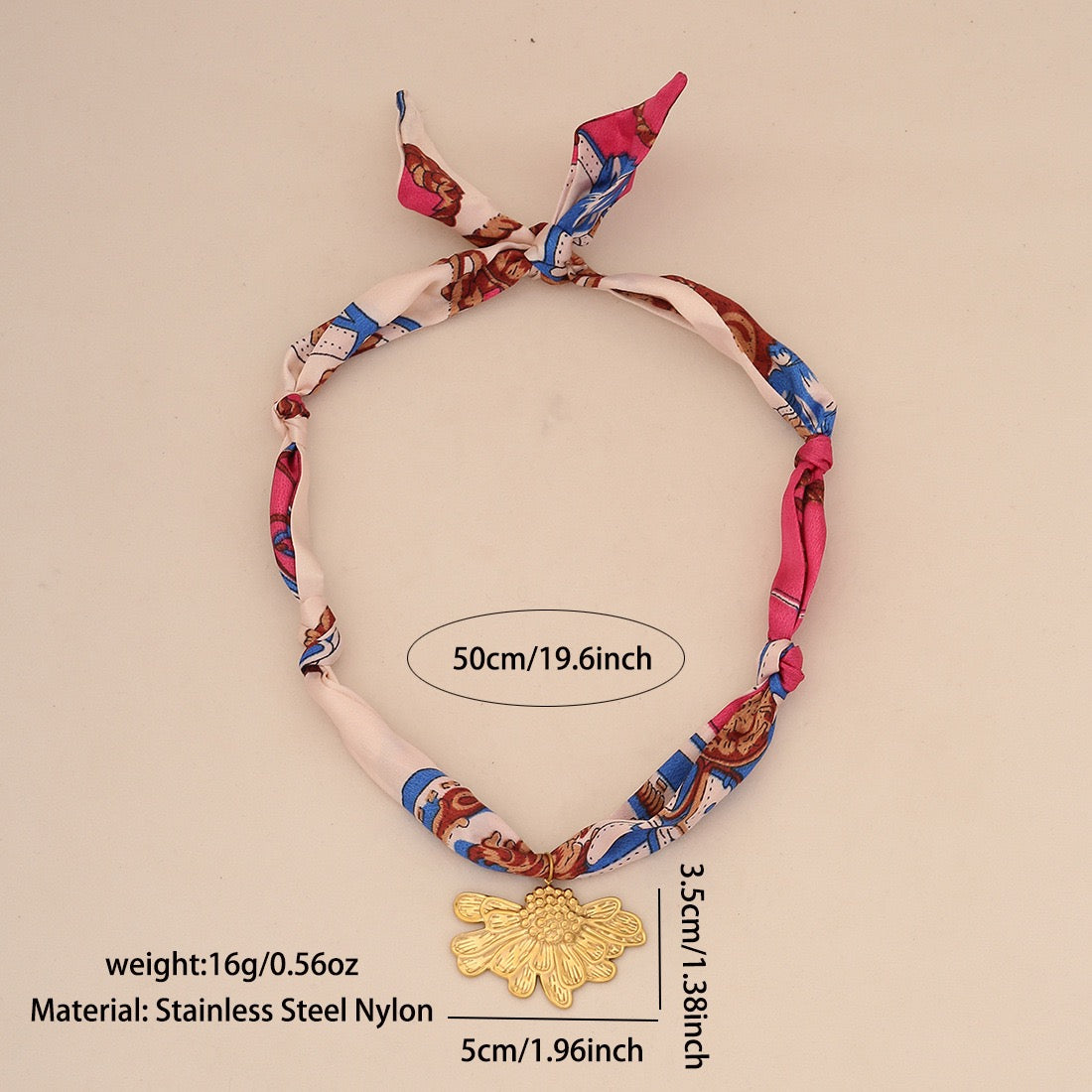 Sun Kiss Scarf Pendant Necklace