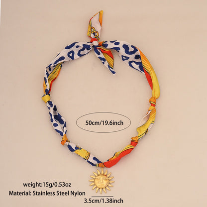 Sun Kiss Scarf Pendant Necklace
