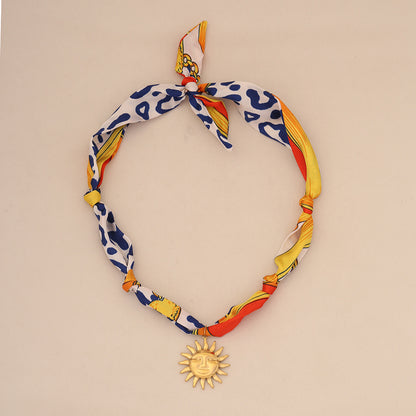 Sun Kiss Scarf Pendant Necklace