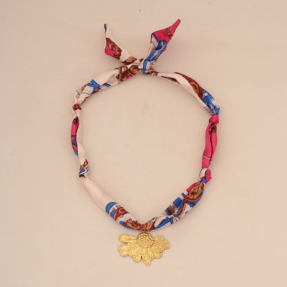 Sun Kiss Scarf Pendant Necklace