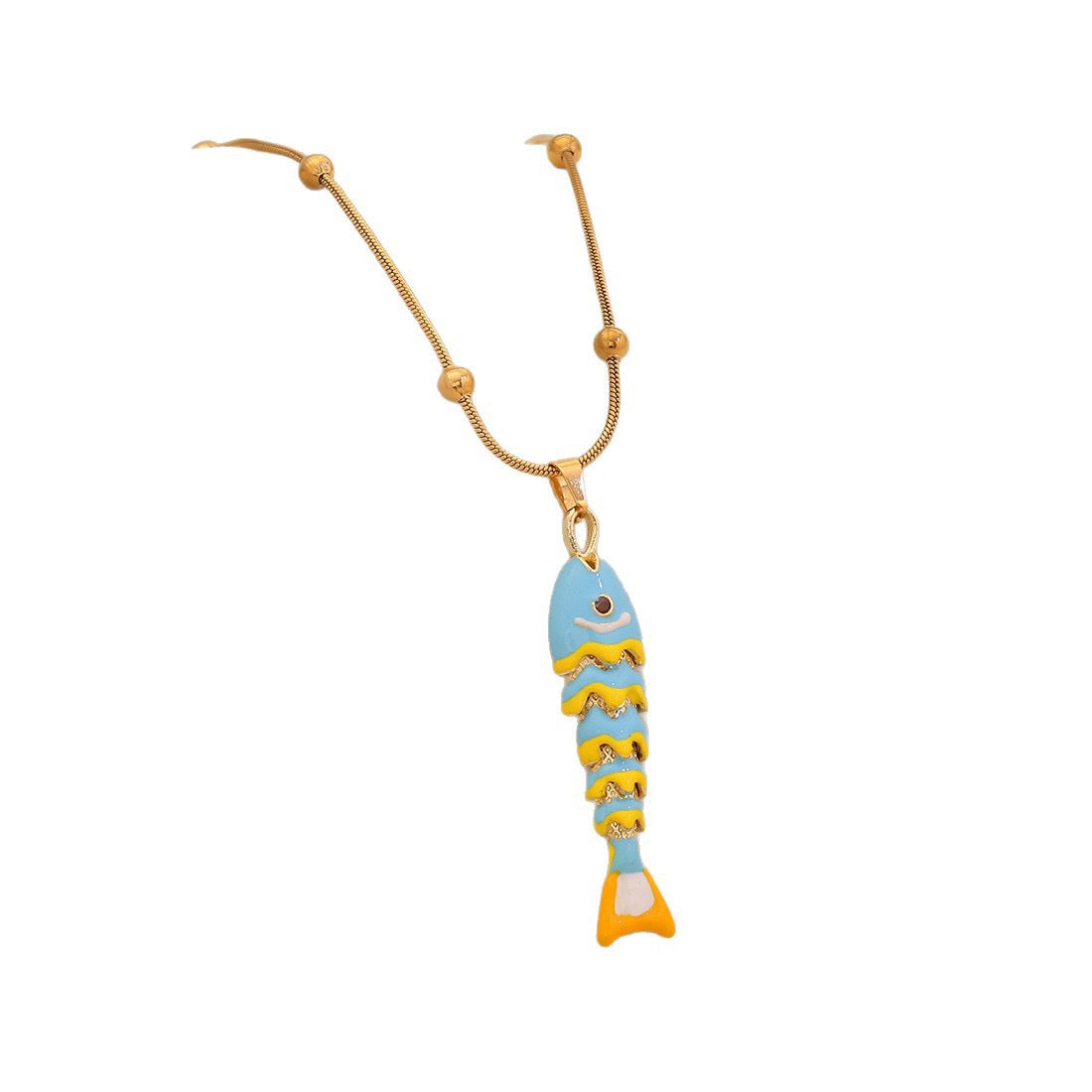 Dancing Koi Enamel Pendant Necklace
