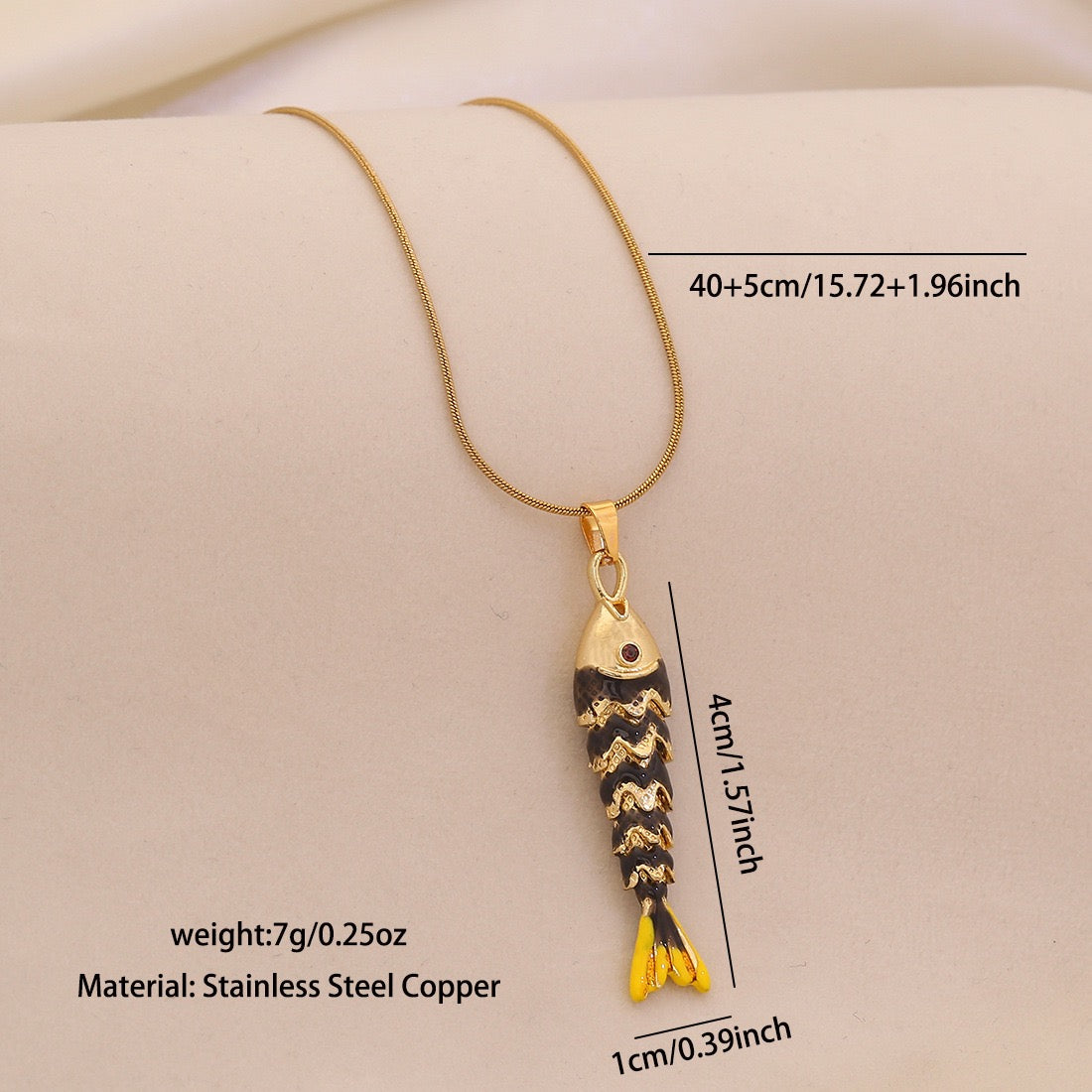 Dancing Koi Enamel Pendant Necklace