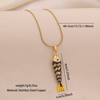 Dancing Koi Enamel Pendant Necklace