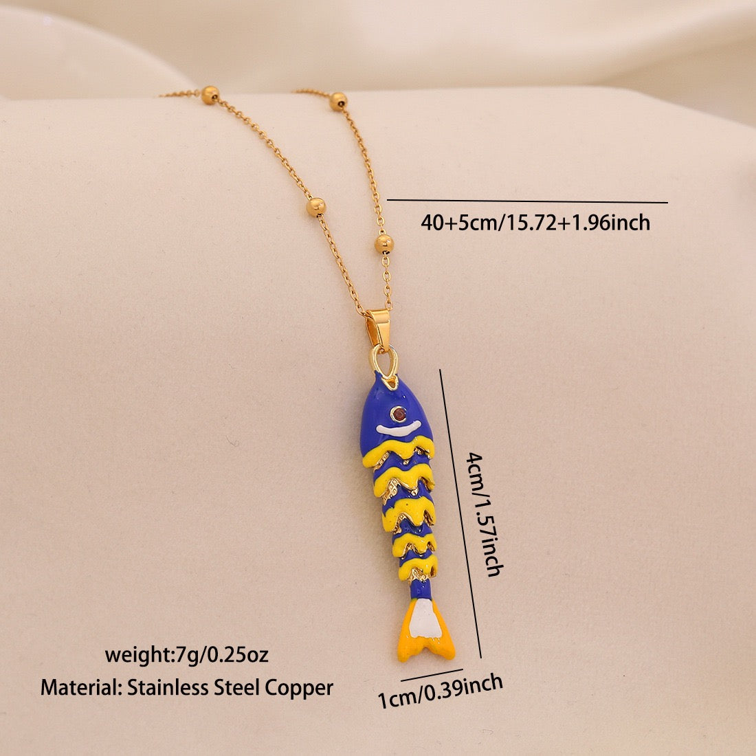 Dancing Koi Enamel Pendant Necklace