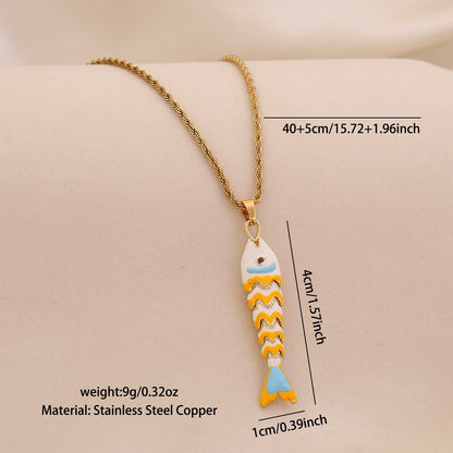 Dancing Koi Enamel Pendant Necklace