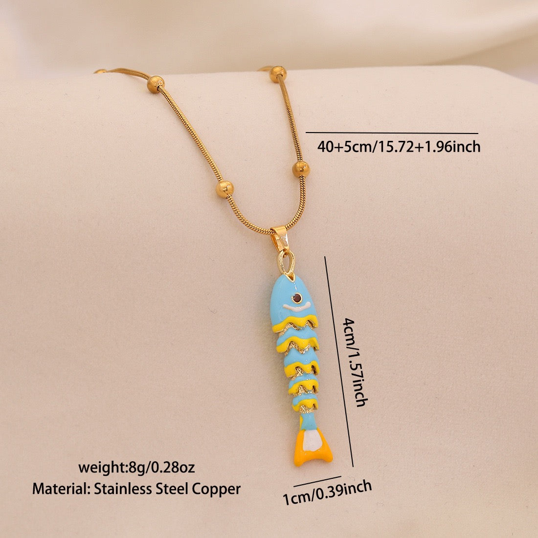 Dancing Koi Enamel Pendant Necklace