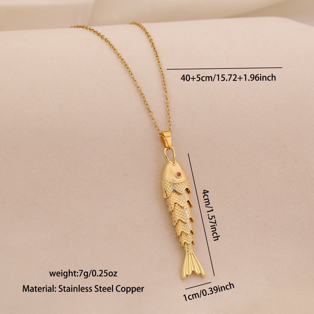 Dancing Koi Enamel Pendant Necklace