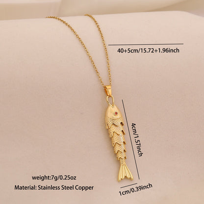 Dancing Koi Enamel Pendant Necklace