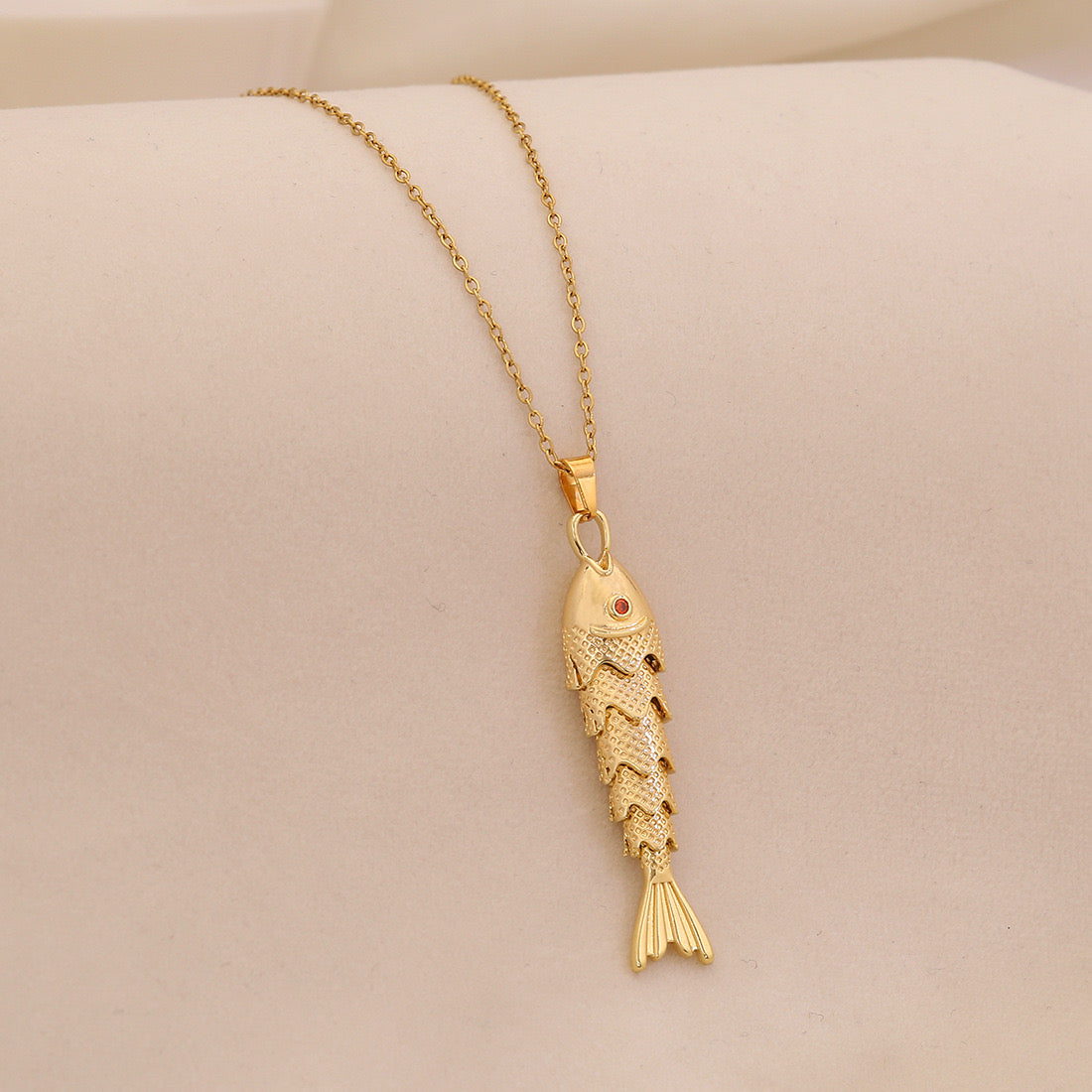 Dancing Koi Enamel Pendant Necklace