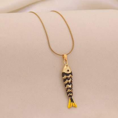 Dancing Koi Enamel Pendant Necklace