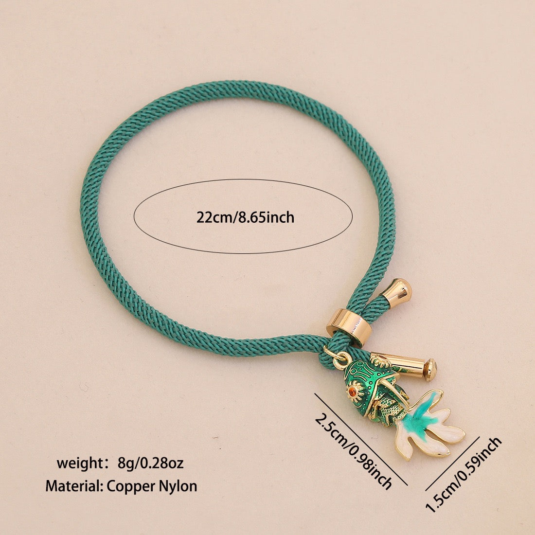 Golden Koi Adjustable Charm Bracelet