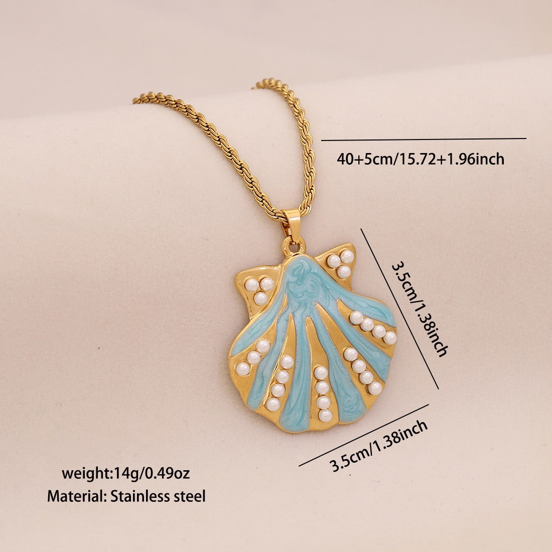 Azure Tide Pearl Charm Necklace