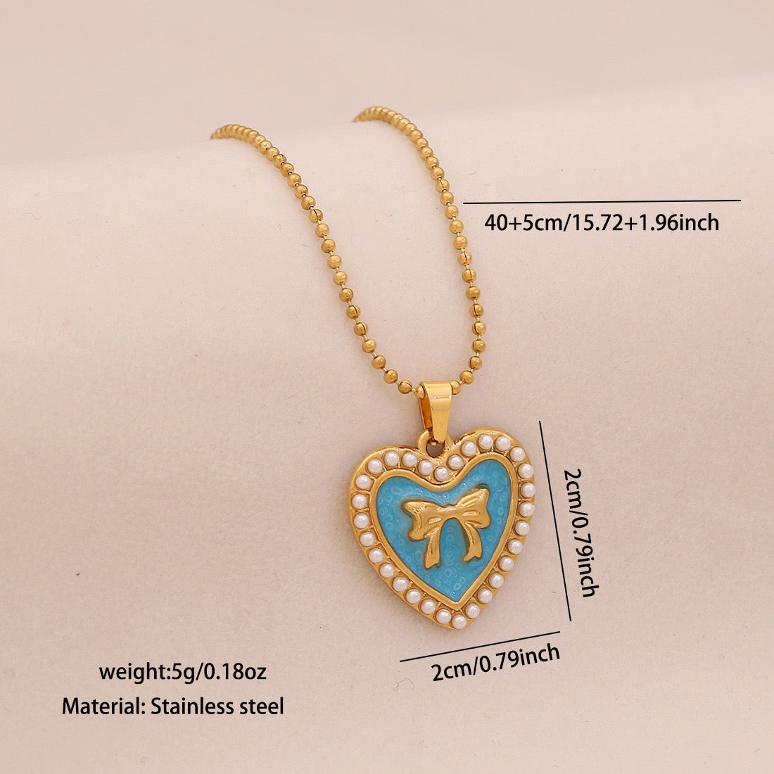 Azure Tide Pearl Charm Necklace