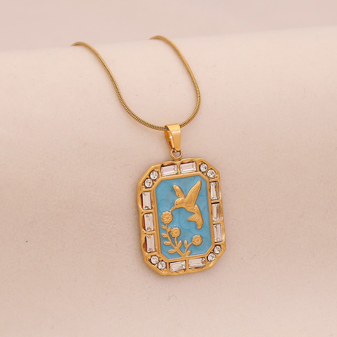 Azure Tide Pearl Charm Necklace