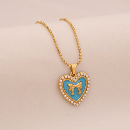 Azure Tide Pearl Charm Necklace