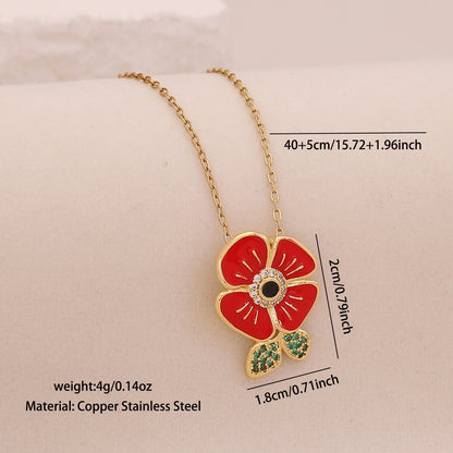 Crimson Rose Heart Necklace