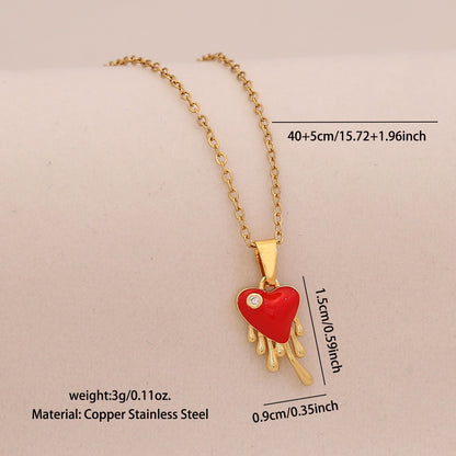 Crimson Rose Heart Necklace