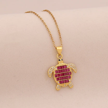 Rainbow Tide Sea Turtle Necklace