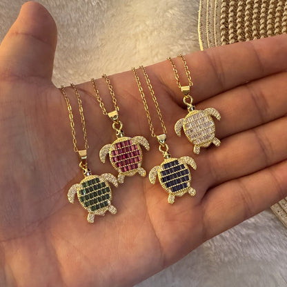 Rainbow Tide Sea Turtle Necklace