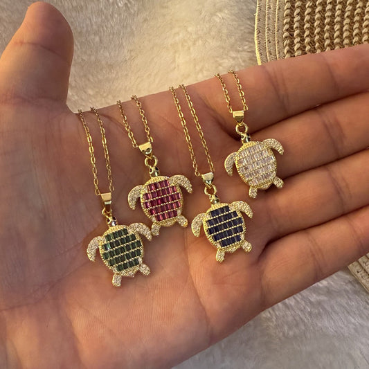 Rainbow Tide Sea Turtle Necklace