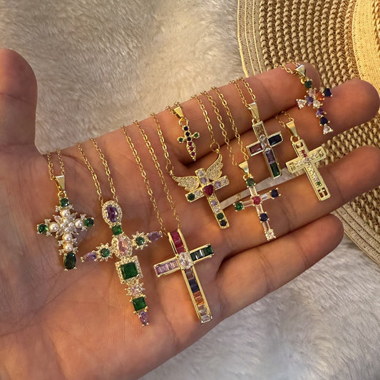 Radiant Cross Diamond Necklace