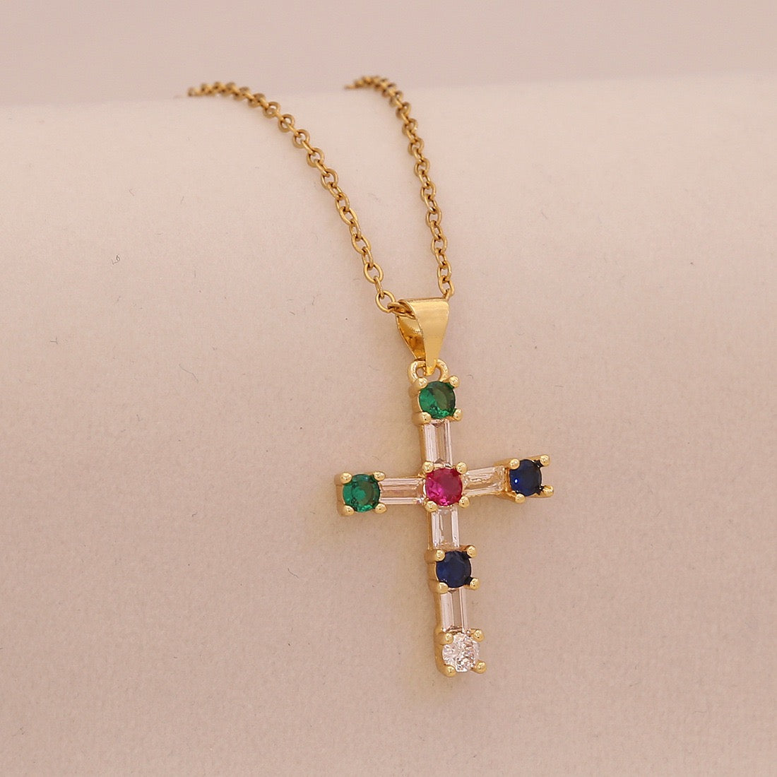 Radiant Cross Diamond Necklace