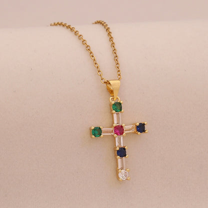 Radiant Cross Diamond Necklace