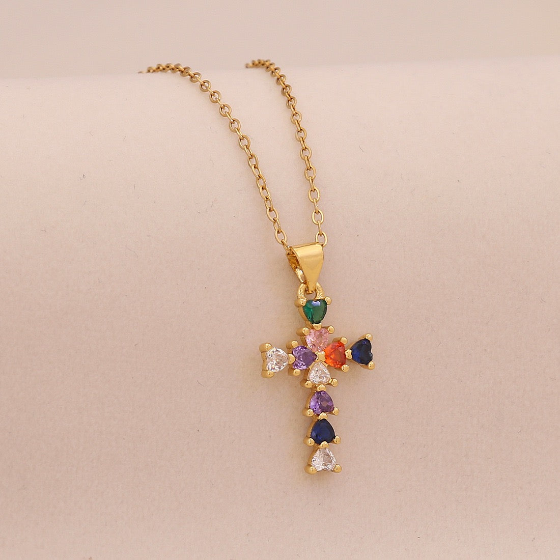 Radiant Cross Diamond Necklace