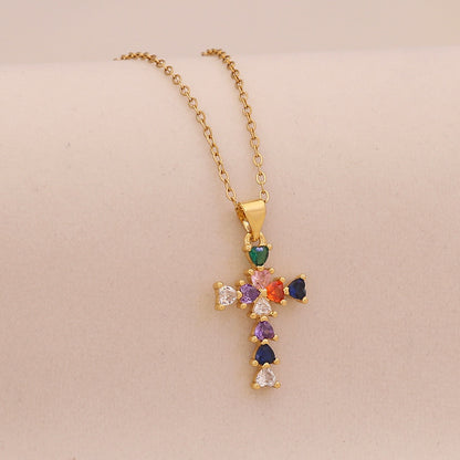 Radiant Cross Diamond Necklace