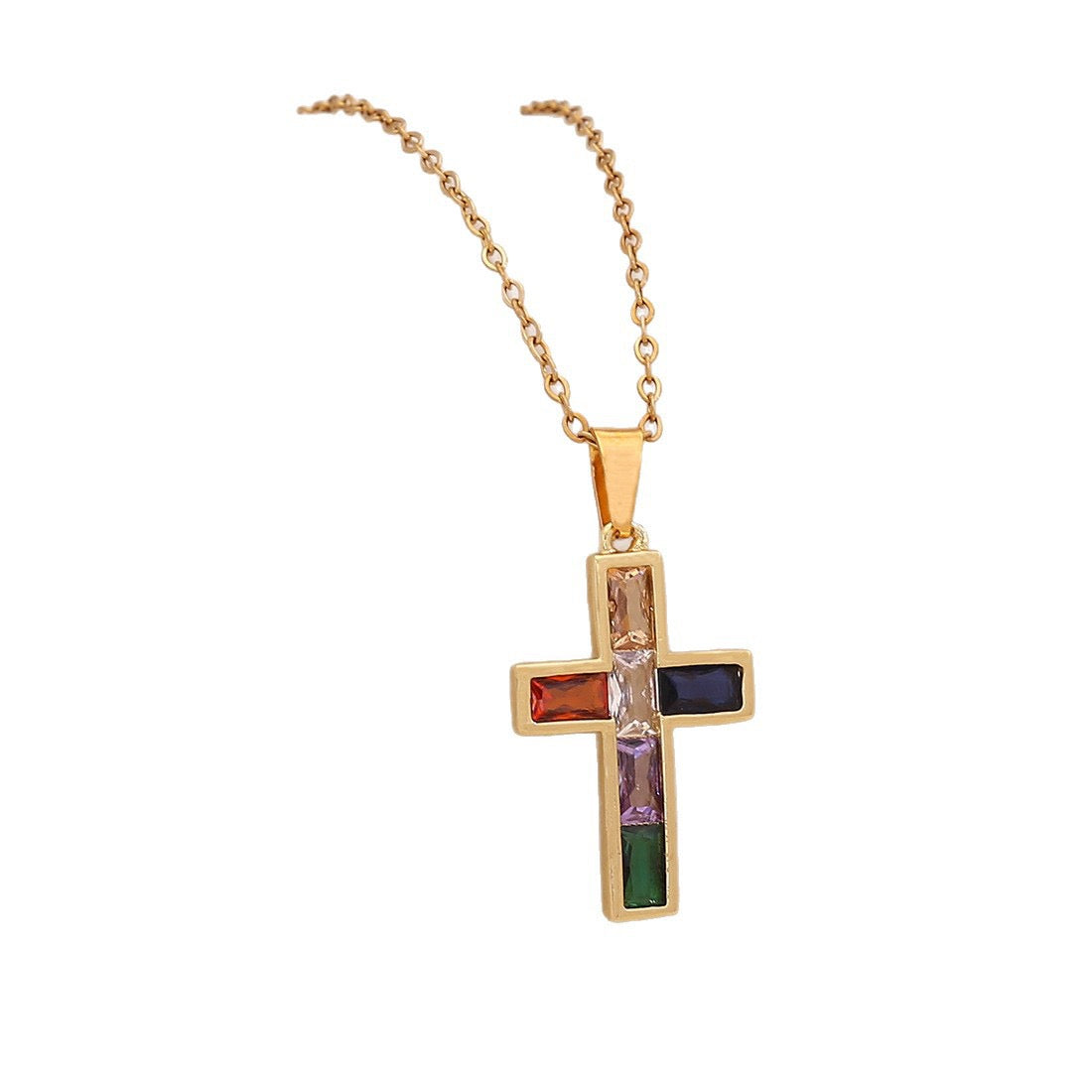 Radiant Cross Diamond Necklace