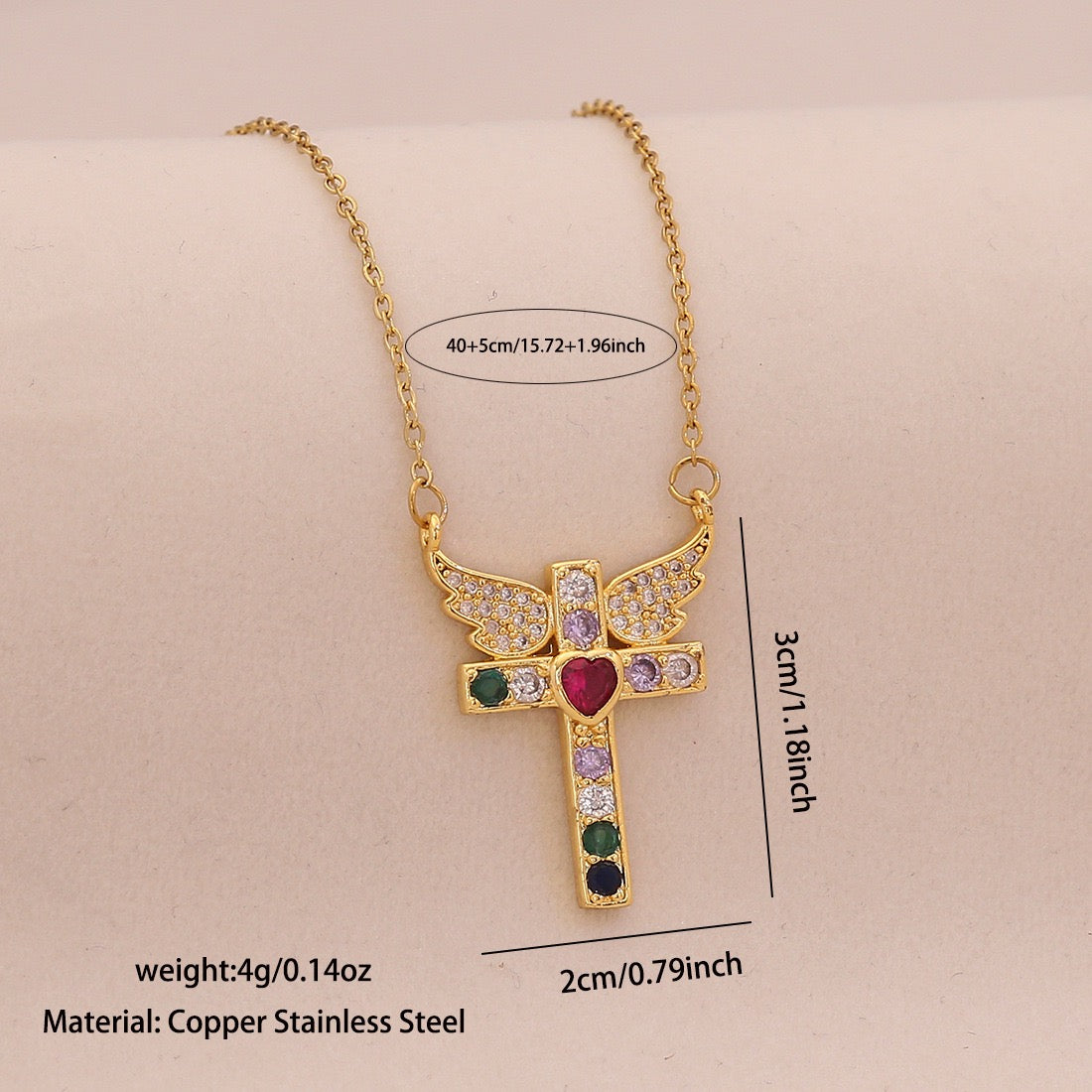 Radiant Cross Diamond Necklace