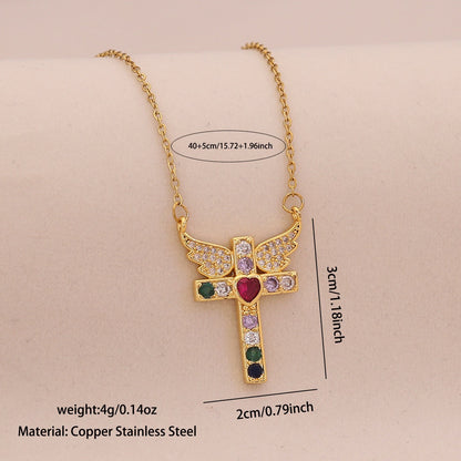 Radiant Cross Diamond Necklace