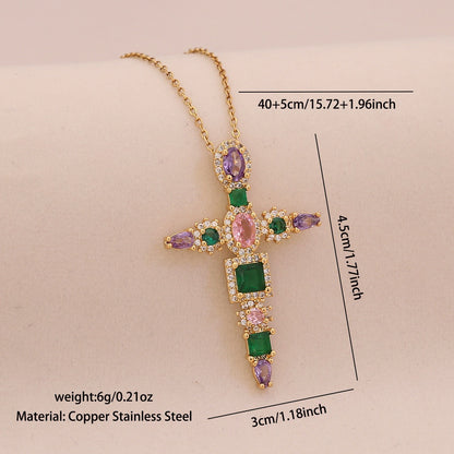 Radiant Cross Diamond Necklace