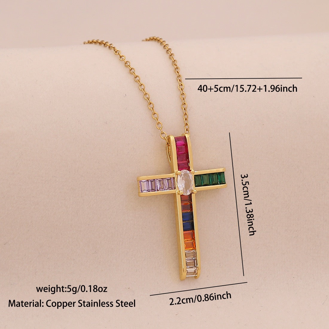 Radiant Cross Diamond Necklace
