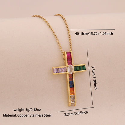 Radiant Cross Diamond Necklace