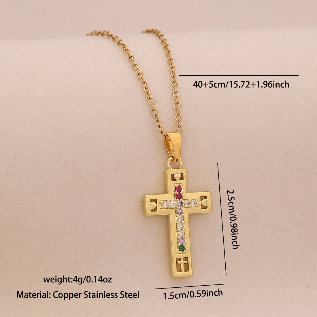 Radiant Cross Diamond Necklace