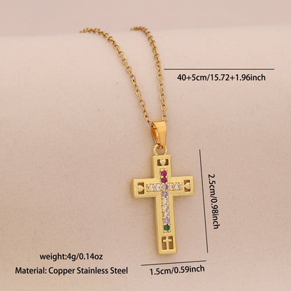 Radiant Cross Diamond Necklace