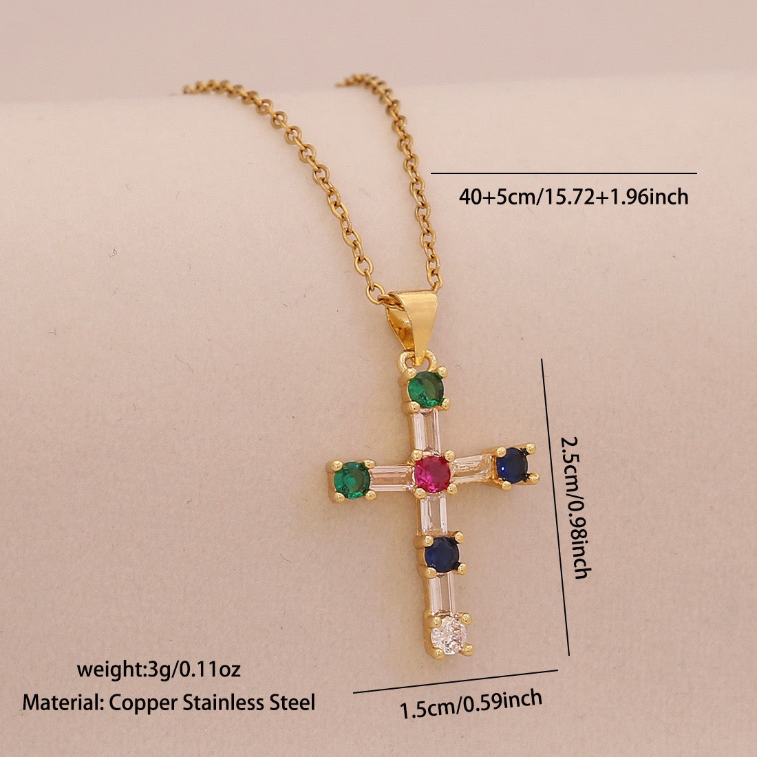 Radiant Cross Diamond Necklace