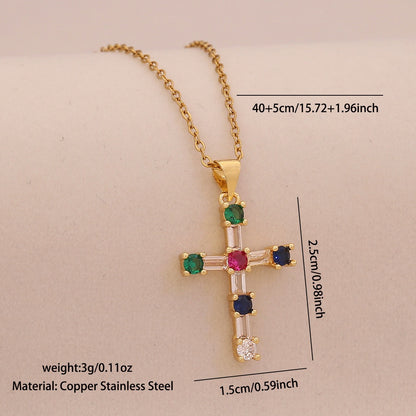 Radiant Cross Diamond Necklace