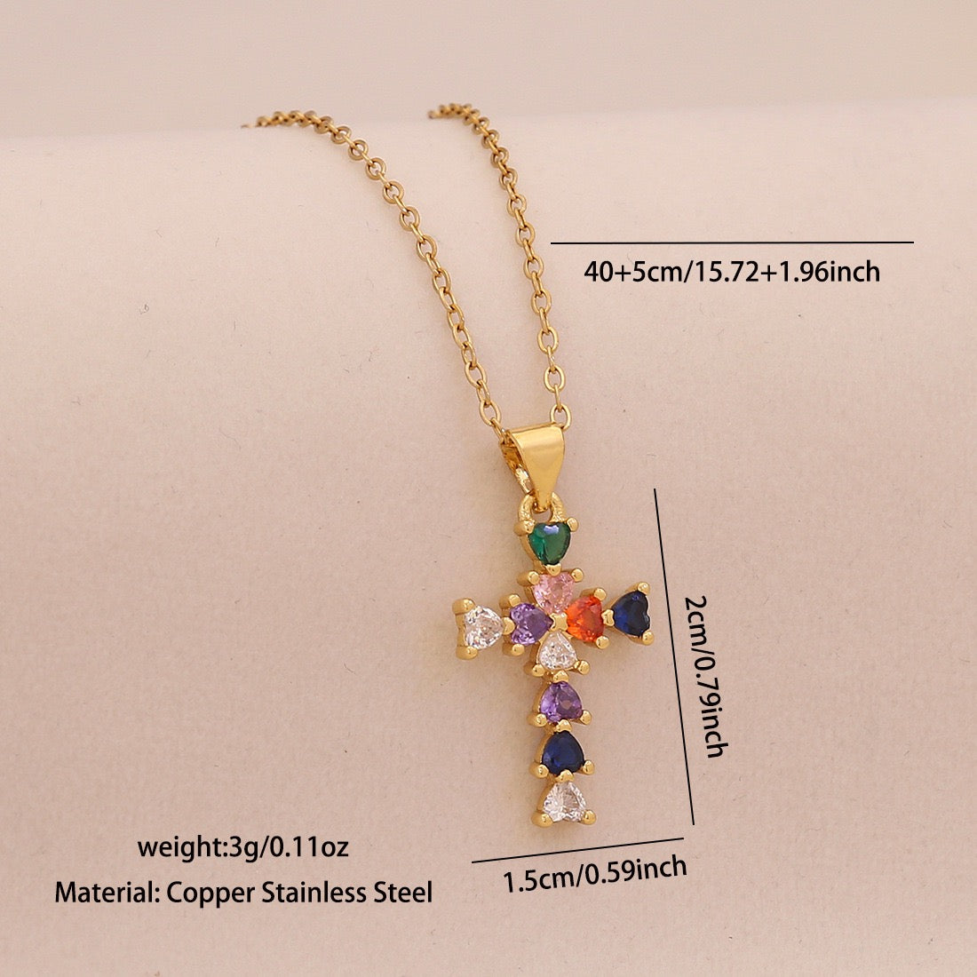 Radiant Cross Diamond Necklace