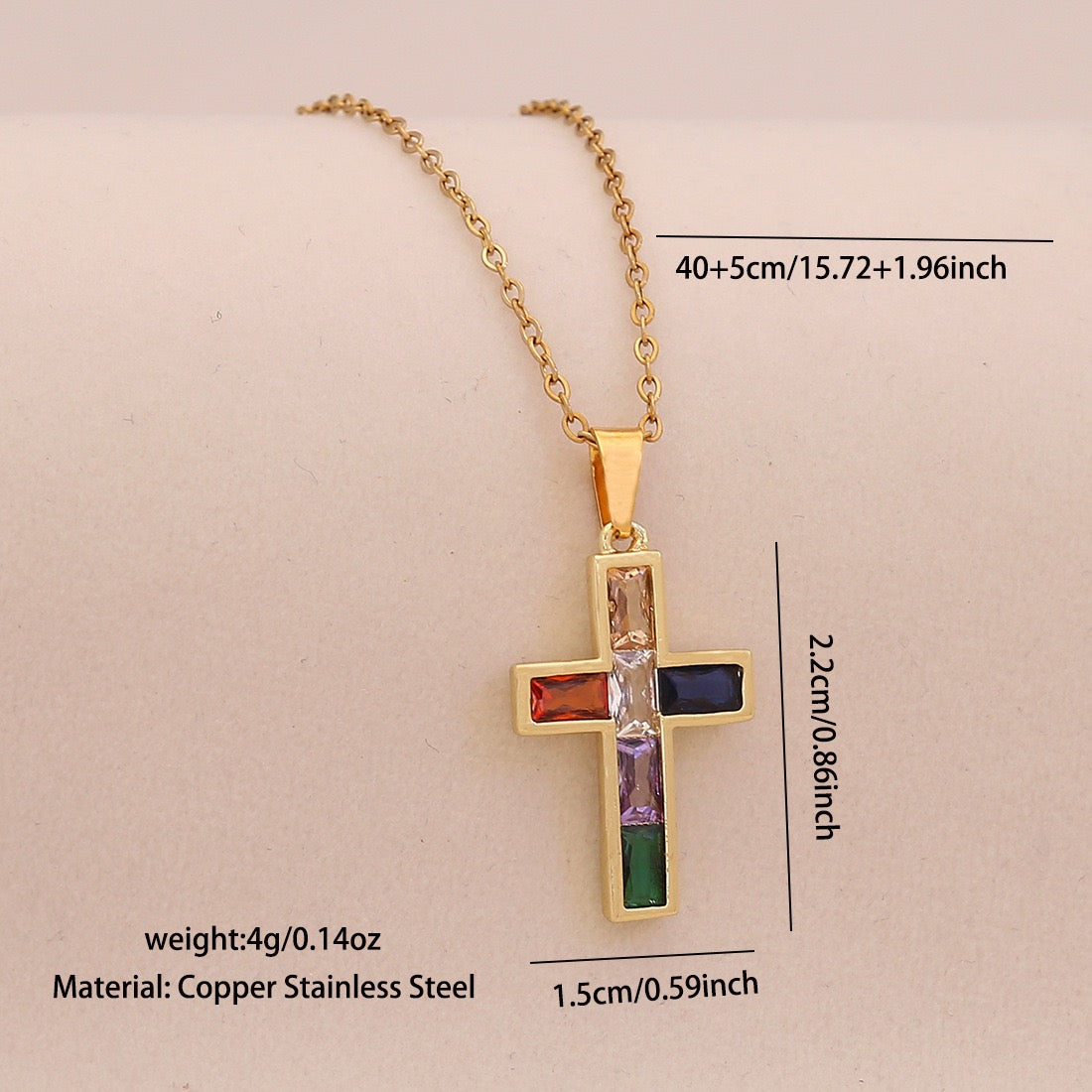 Radiant Cross Diamond Necklace