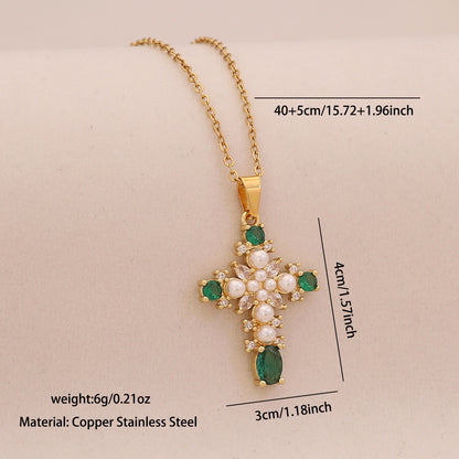 Radiant Cross Diamond Necklace
