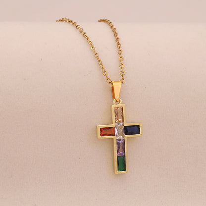 Radiant Cross Diamond Necklace
